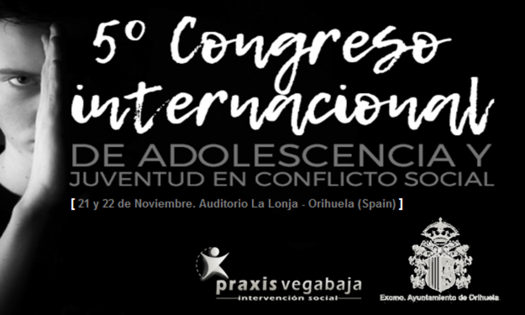 V Congreso Internacional de Adolescencia y Juventud en Conflicto Social que se realizará los próximos 21 y 22 de Noviembre 2019 , Alicante, con descuento de 25% para los/as colegiados/as de Copyscyl