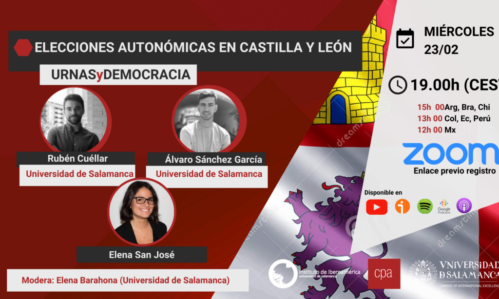 Seminario: Urnas y democracia: “Elecciones Autonómicas en Castilla y León”. Universidad de Salamanca (Fecha: 23 de noviembre de 2019).