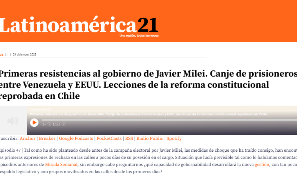 Podcast – «Mirada Semanal» Episodio 47, 24 de diciembre de 2023