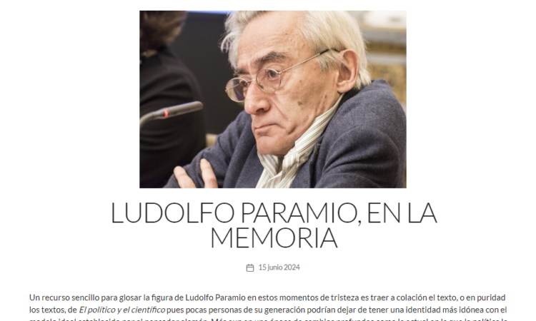 Ludolfo Paramio, en la Memoria – Instituto de Iberoamérica