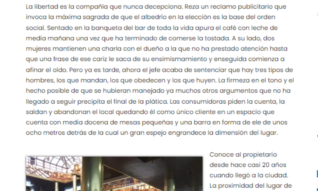 Artículo: “El cliente fiel”, por nuestro colegiado Manuel Alcántara, publicado en la Esquina Revestida el día 6 de septiembre de 2024