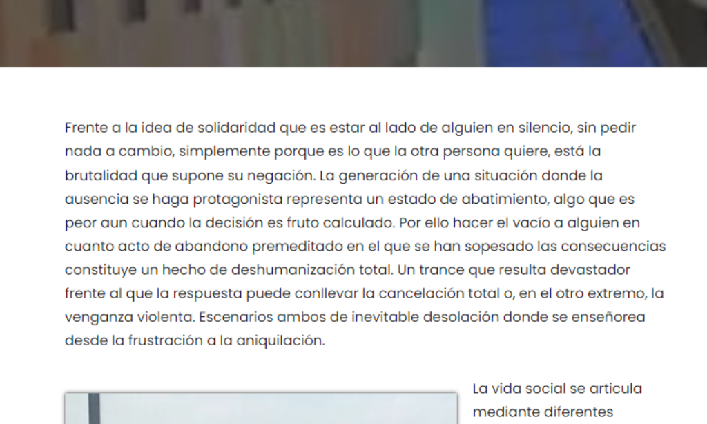 Artículo: “Hacer el vacío”, por nuestro colegiado Manuel Alcántara, publicado en la Esquina Revestida el día 20 de septiembre de 2024