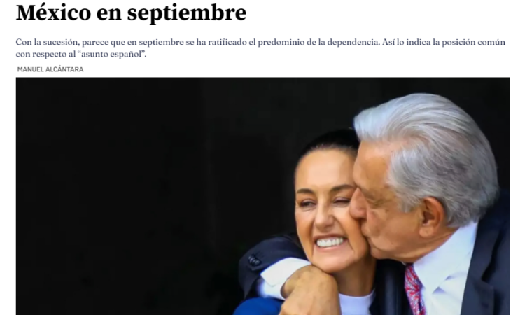 Artículo: «México en septiembre». Por Manuel Alcántara, publicado en Latinoamérica 21 el día 1 de octubre de 2024