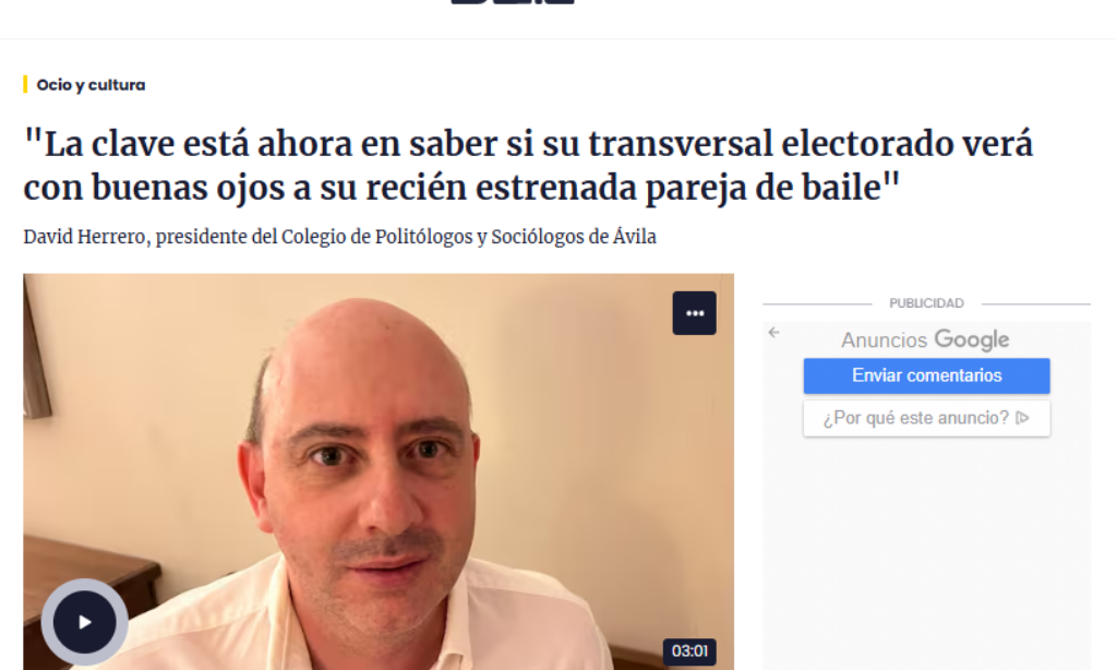 Comentario de opinión de David Herrero en Hoy por Hoy Ávila – Noviembre