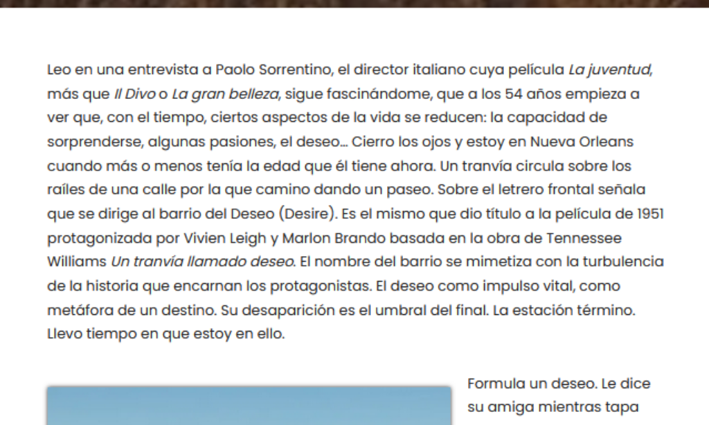 Artículo: «El deseo» de Manuel Alcántara, publicado en La Esquina Revestida el 3 de enero de 2025