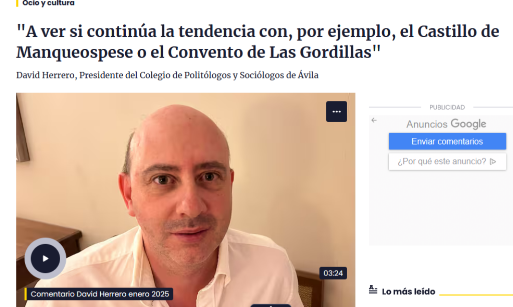 Comentario de opinión de David Herrero en Hoy por Hoy Ávila – Enero