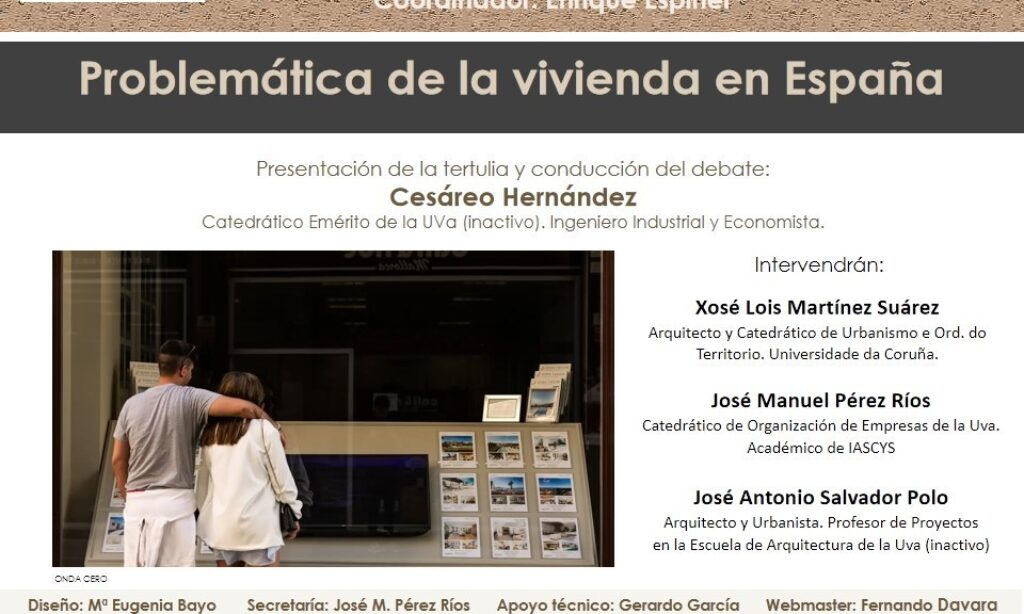 «Tertulia en Barbecho», encuentro semanal coordinado por Enrique Espinel: «Problemática de la vivienda en España» (Fecha: jueves, 20 de febrero de 2025, a las 19:30)