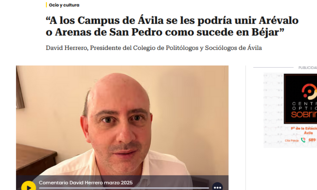 Comentario de opinión de David Herrero en Hoy por Hoy Ávila – marzo