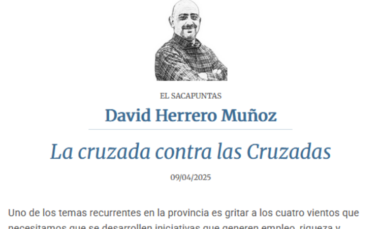 Artículo: “La cruzada contra las Cruzadas”, escrito por David Herrero Muñoz, colegiado y representante en Ávila y Segovia, publicado en el Diario de Ávila el pasado 9 de abril de 2025