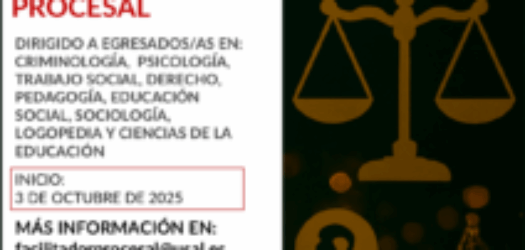 Curso de Capacitación Profesional como Facilitador Procesal – Universidad de Salamanca (Fecha de inicio: 3 de octubre de 2025)
