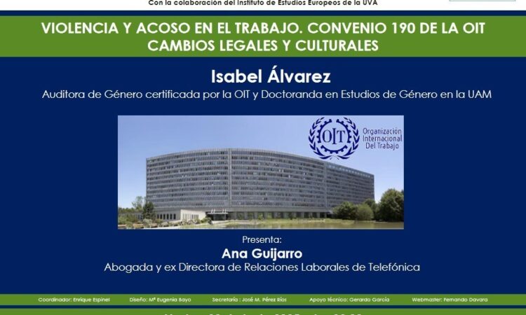 «Tertulia en Barbecho», encuentro semanal coordinado por Enrique Espinel: «Violencia y Acoso en el Trabajo. Convenio 190 de la OIT. Cambios legales y Culturales» (Fecha: martes, 10 de junio de 2025, a las 12:30)